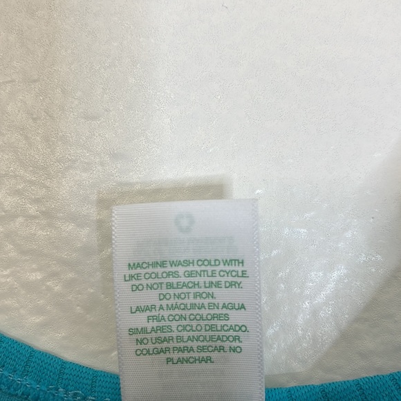 Sandflower Women's Aqua Blue Ribbed Knit One Piece Swimsuit Medium (8-10) NWT - Picture 7 of 11